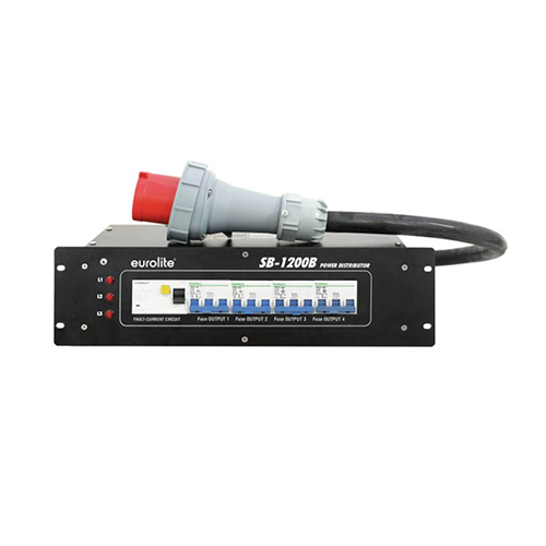 63A Stromverteiler Verleih Wismar Eurolite SB-1200B Power Distributor 32A mit Kabel und Stecker