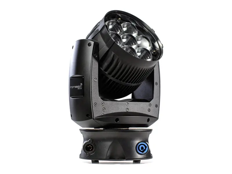 GLP Impression X4S mieten schwarzer LED Moving Head mit vier Linsen für Bühnenlicht DMX Anschluss von Rental Hansekontor Wismar