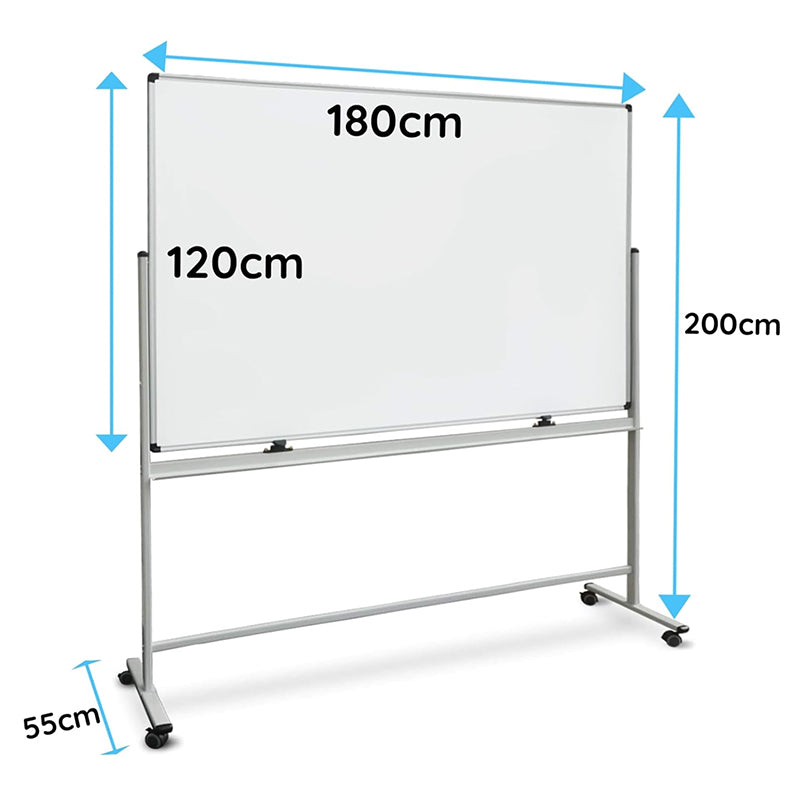 Mobiler Flipchart mit magnettafel in den Maßen 180cm x 120cm für Konferenzen und Präsentationen