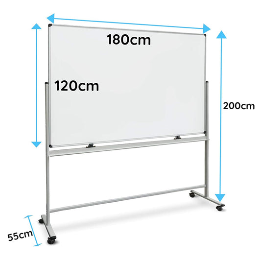 Mobiler Flipchart mit magnettafel in den Maßen 180cm x 120cm für Konferenzen und Präsentationen