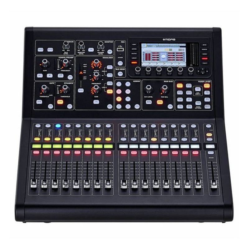 Midas M32R Live Digitalmischpult mieten von Rental Hansekontor Wismar mit mehreren Fadern und Display