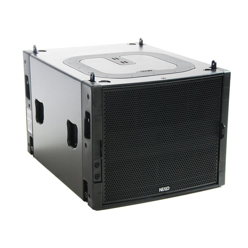 Schwarzer NEXO MSUB15 Subwoofer Lautsprecher zur Tontechnik mit Gitterschutzgitter NEXO MSUB15 mieten