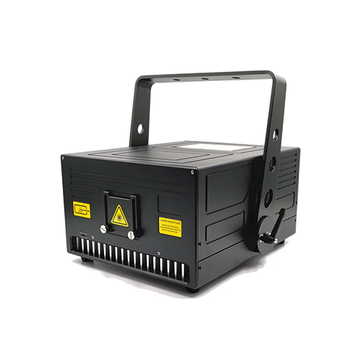 Schwarzer RGB Showlaser 10W Vermietung Bühnenlaser mit stabilem Tragegriff und Belüftungsschlitzen