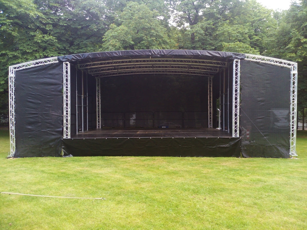 Rundbogenbühne / Trailerbühne mieten 8x6 Meter