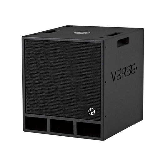 Schwarzer Subwoofer mieten Wismar von Rental Hansekontor Wismar in kompakter Bauweise