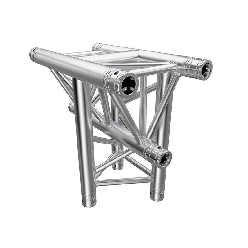 Silberne Traversen Ecke aus Aluminiumträgern zum Bühnenaufbau Traversen Ecke mieten