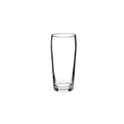 Klares Willibecher Glas zum Trinken auf weißem Hintergrund Willibecher Gläser mieten
